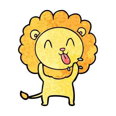 mutlu karikatür aslan vektör çizim