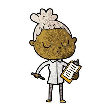 vektör çizim karikatür sakin kadın