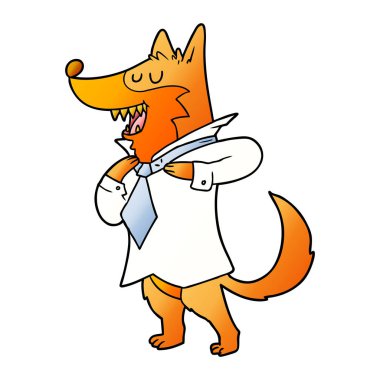 ofis işçi tilki çizgi film karakteri