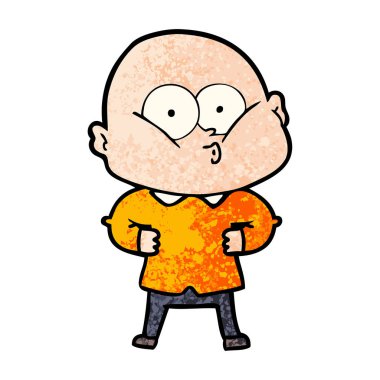 karikatür kel adam bakıyor