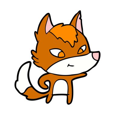 Tilki çizgi film karakteri vektör çizim