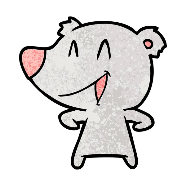 Ilustração Vetorial Desenhos Animados Urso Rindo — Vetor de Stock
