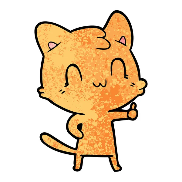 Ilustração Vetorial Desenho Animado Gato Feliz —  Vetores de Stock