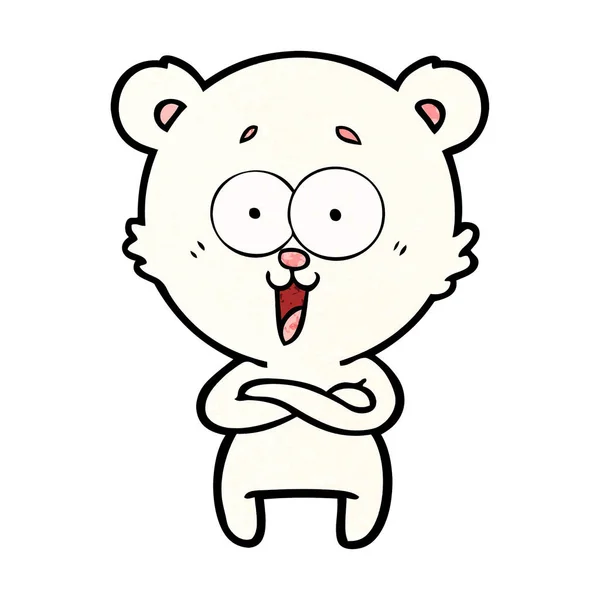 Felice Cartone Animato Orso Polare — Vettoriale Stock