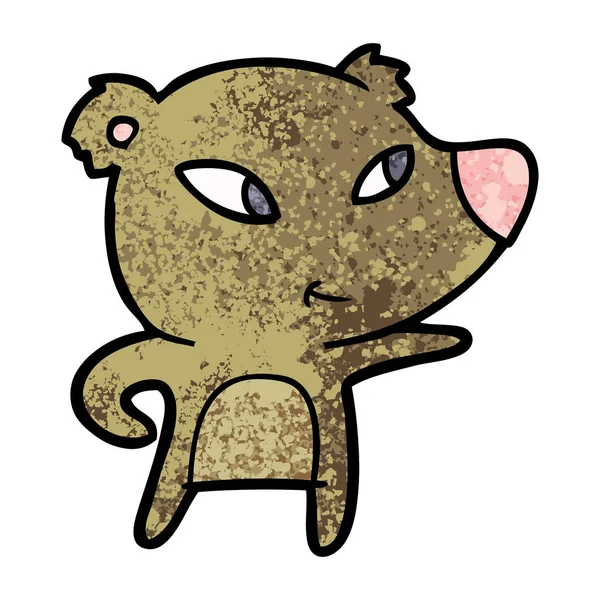Illustrazione Vettoriale Simpatico Orso Cartone Animato — Vettoriale Stock