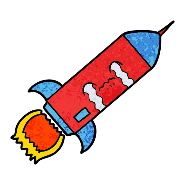 Vector Illustration Cartoon Crying Rocket — Stock Vector