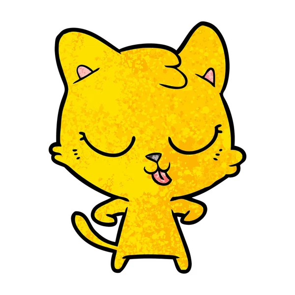 vektör çizim karikatür mutlu kedi