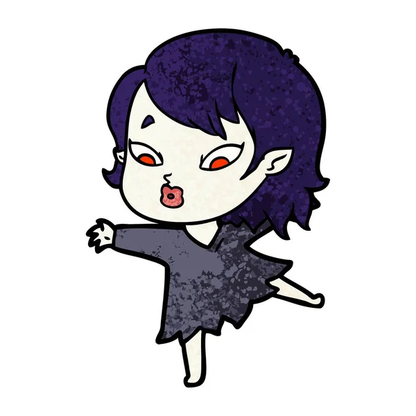 Bonito Cartoon Vampiro Menina — Vetor de Stock