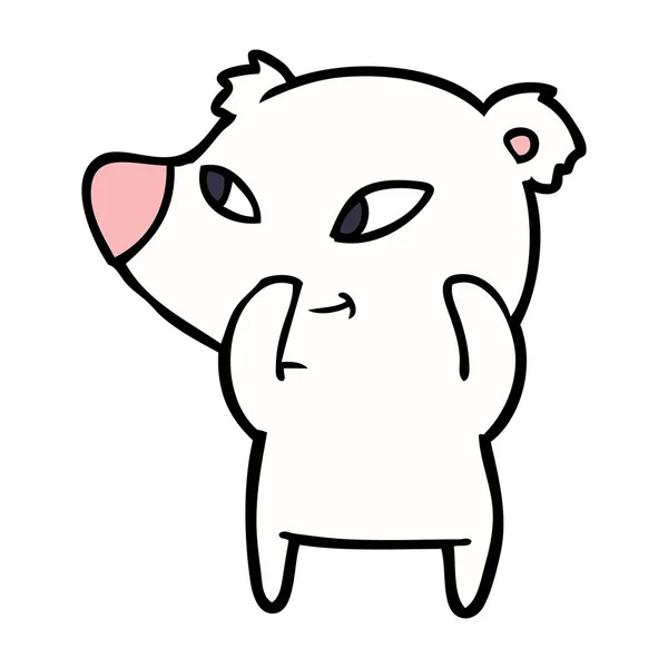 Vector Illustration Polar Bear Cartoon — 스톡 벡터