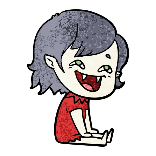 卡通笑吸血鬼女孩 — 图库矢量图片