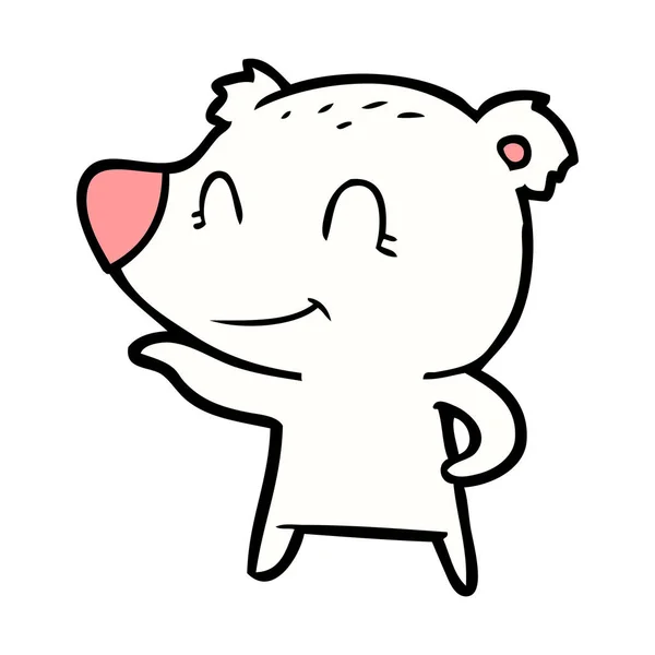 Vector Illustration Polar Bear Cartoon — 스톡 벡터