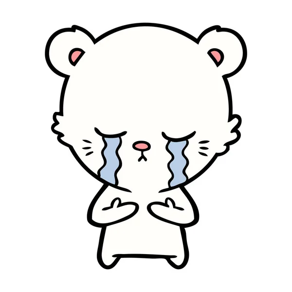 Triste Petit Ours Polaire Dessin Animé — Image vectorielle