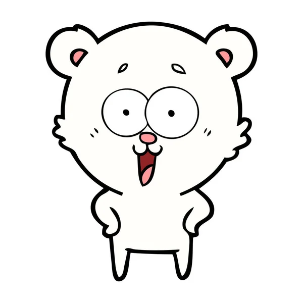 Feliz Oso Polar Dibujos Animados — Vector de stock