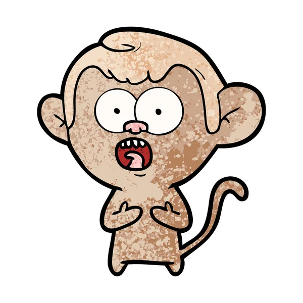 Ilustração Vetorial Desenho Animado Macaco Chocado — Vetor de Stock