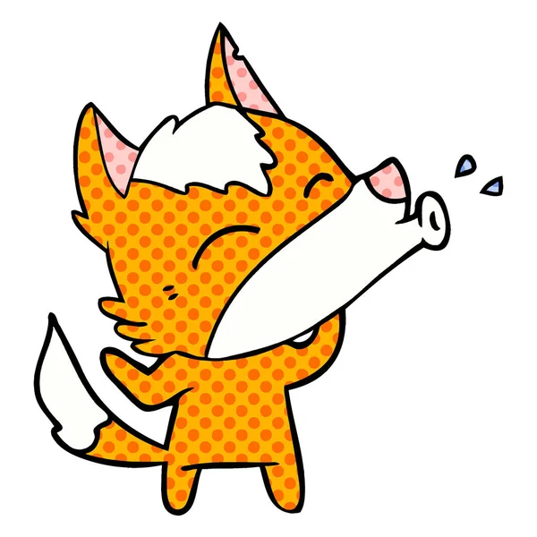 狐狸卡通人物的矢量插图 — 图库矢量图片