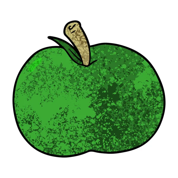 Vektor Illustration Tecknad Äpple — Stock vektor