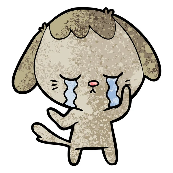 Cute Puppy Crying Cartoon — Stock Vector