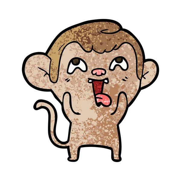 Vectorillustratie Voor Gek Cartoon Monkey — Stockvector