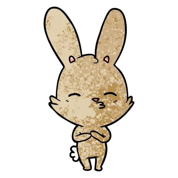 Illustrazione Vettoriale Curioso Cartone Animato Coniglietto — Vettoriale Stock