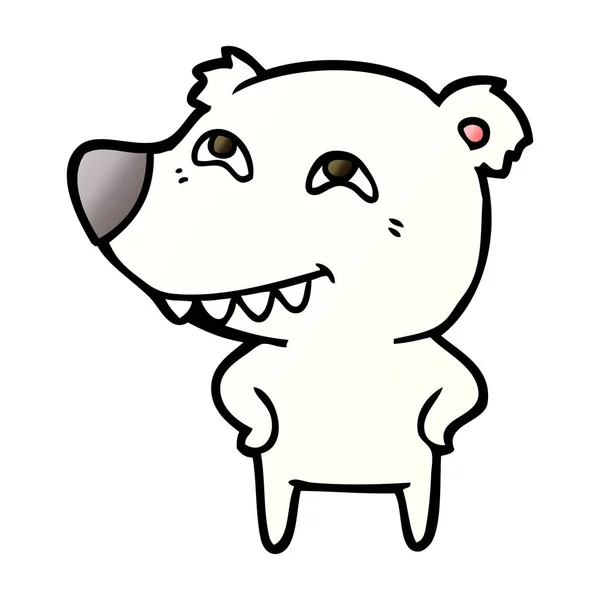 Vector Illustration Polar Bear Cartoon — 스톡 벡터