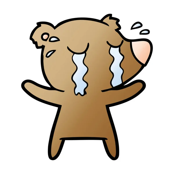 Llanto Oso Dibujos Animados Chraracter — Vector de stock