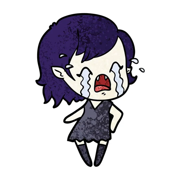 Cartoon Crying Vampire Girl — Stock Vector