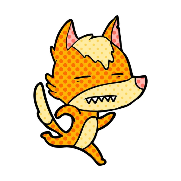 Vector Illustration Fox Cartoon Character — Stock Vector