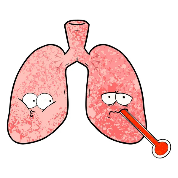 Vector Ilustración Los Pulmones Dibujos Animados — Archivo Imágenes Vectoriales