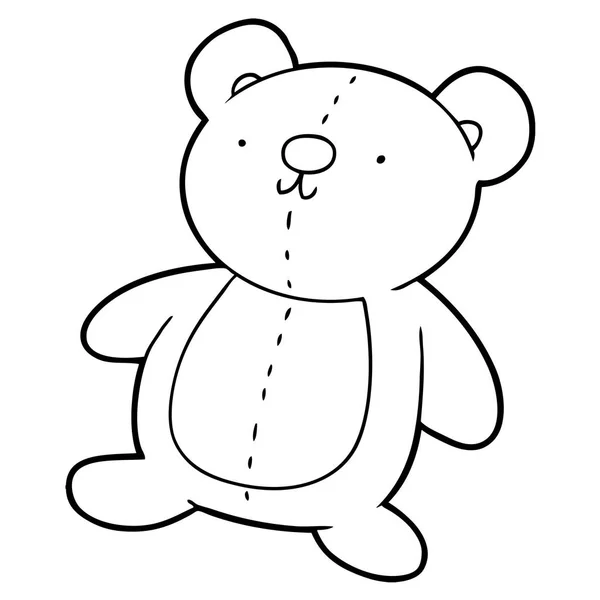 Cartoon Stuffed Toy Bear — Stock Vector