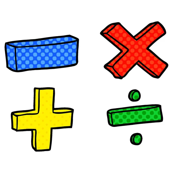 Vektorové Ilustrace Kreslené Matematických Symbolů — Stockový vektor