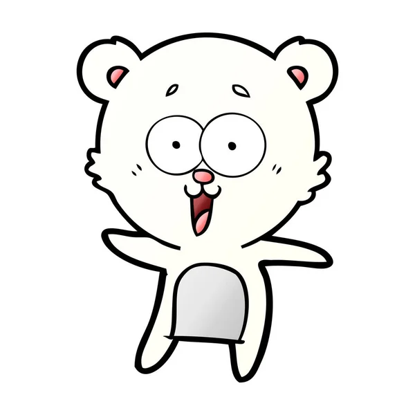 Feliz Oso Polar Dibujos Animados — Vector de stock