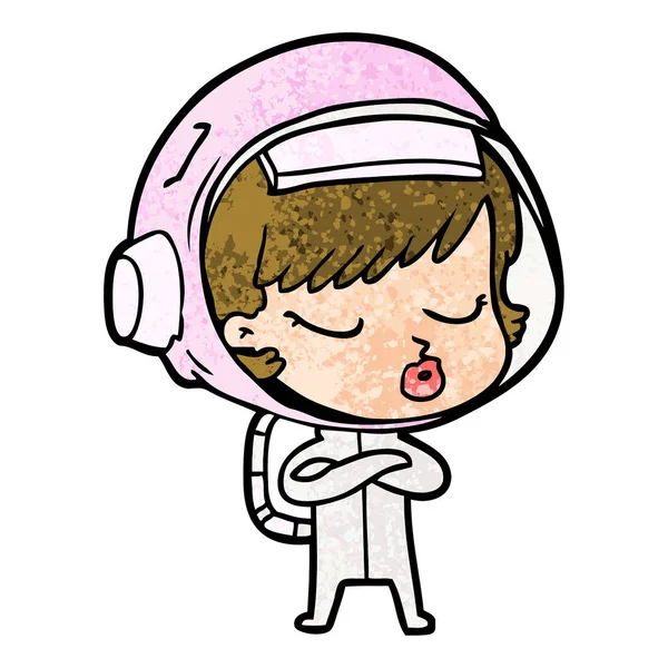 Dibujos Animados Chica Astronauta Bonita — Archivo Imágenes Vectoriales