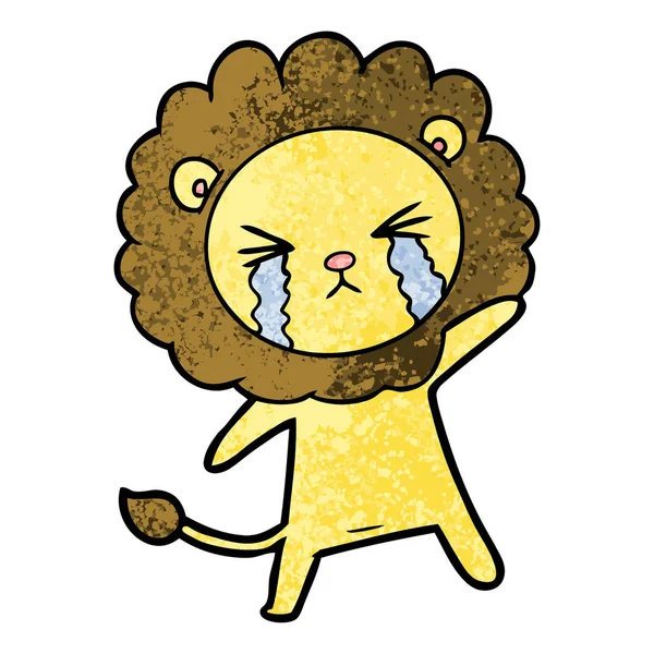 Illustration Vectorielle Lion Pleureur Dessin Animé — Image vectorielle