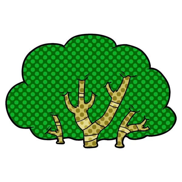 Vektorová Ilustrace Kreslených Stromů — Stockový vektor