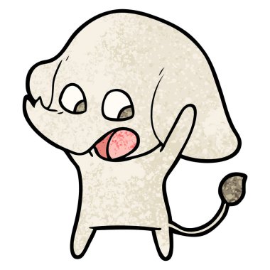 vektör çizim sevimli çizgi fil