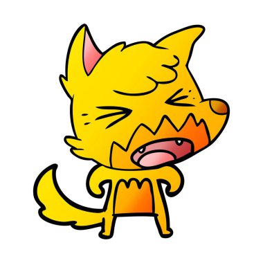 Tilki çizgi film karakteri vektör çizim