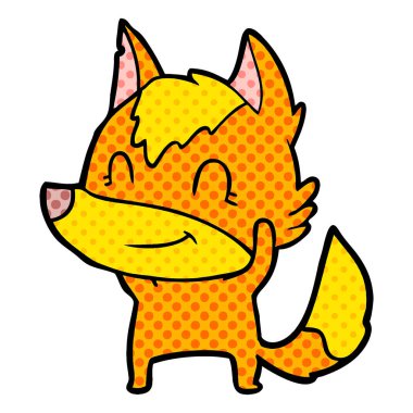 Tilki çizgi film karakteri vektör çizim