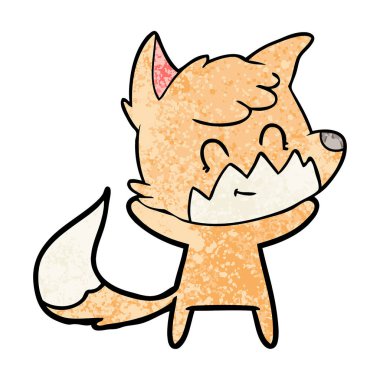 Vektör çizim karikatür mutlu Fox