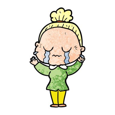 çizgi film ağlayan yaşlı kadın