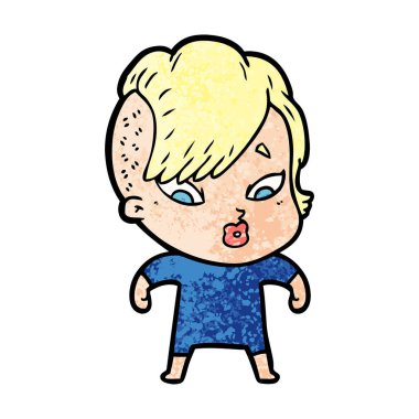 vektör çizim karikatür sürpriz kız