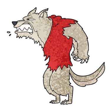 vektör çizim öfkeli kurtadam çizgi film