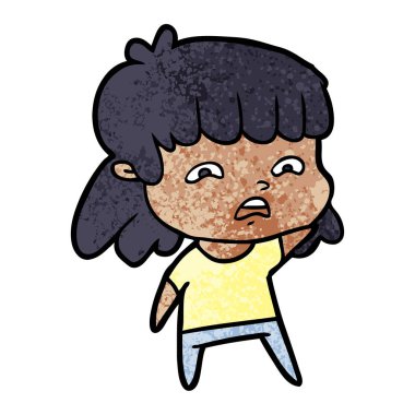 vektör çizim karikatür endişeli kadın