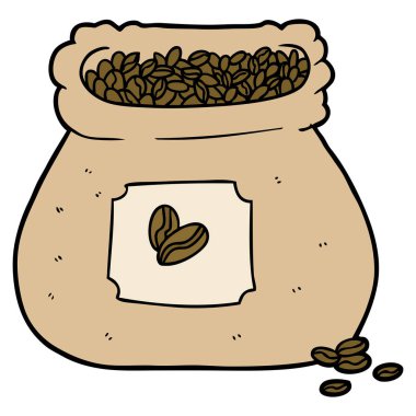 kahve fasulye çuvalı çizgi film