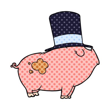 Çizgi film domuzunun vektör çizimi