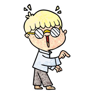 çizgi film çocuk gözlük takıyor