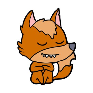 Tilki çizgi film karakteri vektör çizim