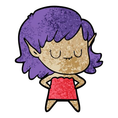 mutlu karikatür elf kızı