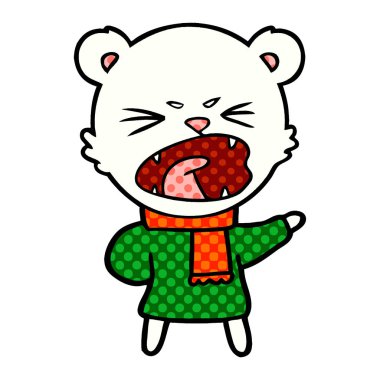 Kutup Ayısı Çizgi Filminin Vektör İllüstrasyonu