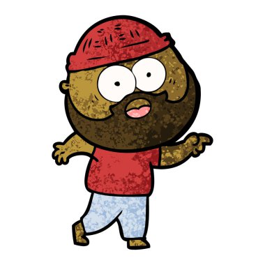 vektör çizim karikatür sakallı adam