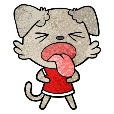 vektör çizim karikatür köpek bıkkın